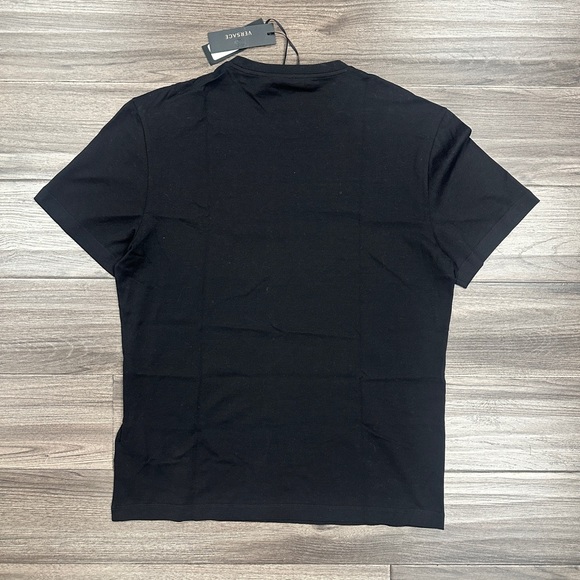 NWT Authentic Versace Men's Black & White Embroidered Logo Shirt - Size L - Picture 7 of 12